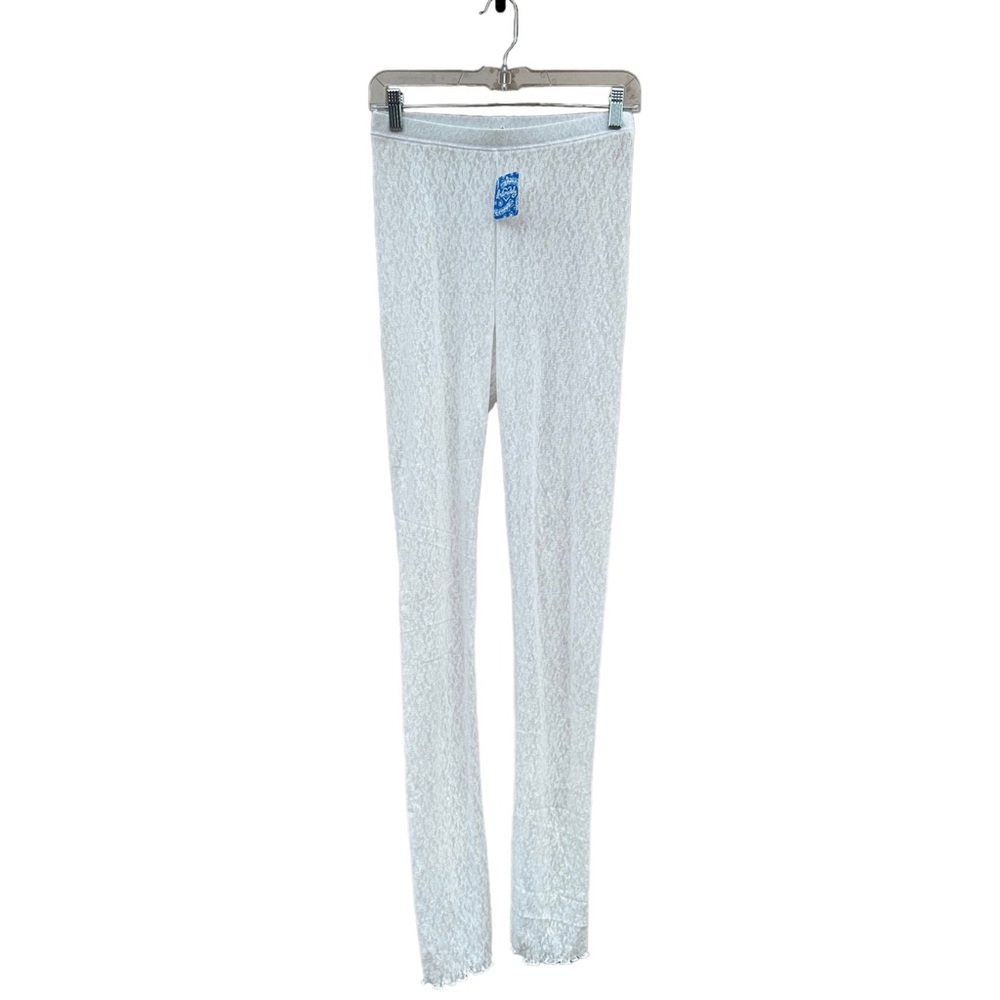 Intimately Free People Layered In Lace Ivory Sheer Stretch Leggings Medium NWT